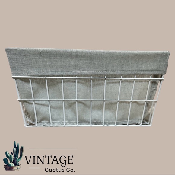 NWT! Rae Dunn Metal “Diapers” Storage Basket w/Fabric Liner NWT - Picture 2 of 8